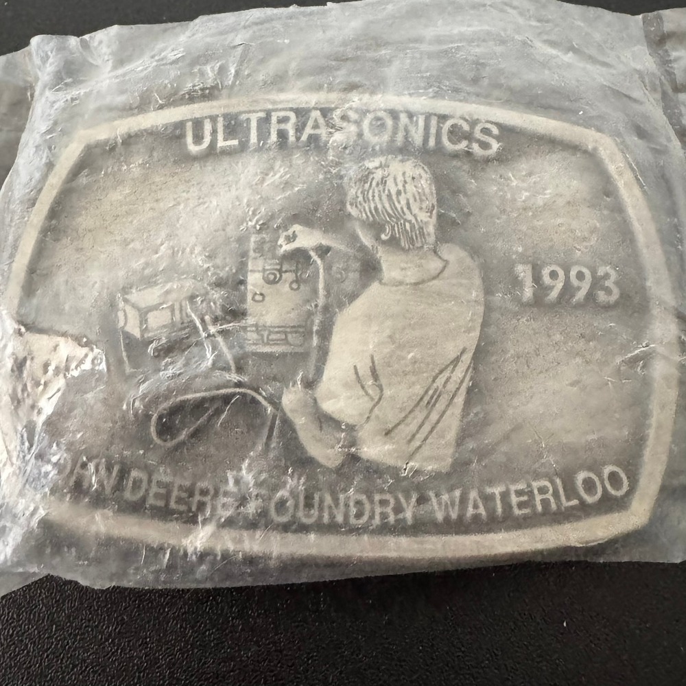 John Deere Foundry Waterloo Ultrasonics 1993 Limited Edition Belt Buckle # 208